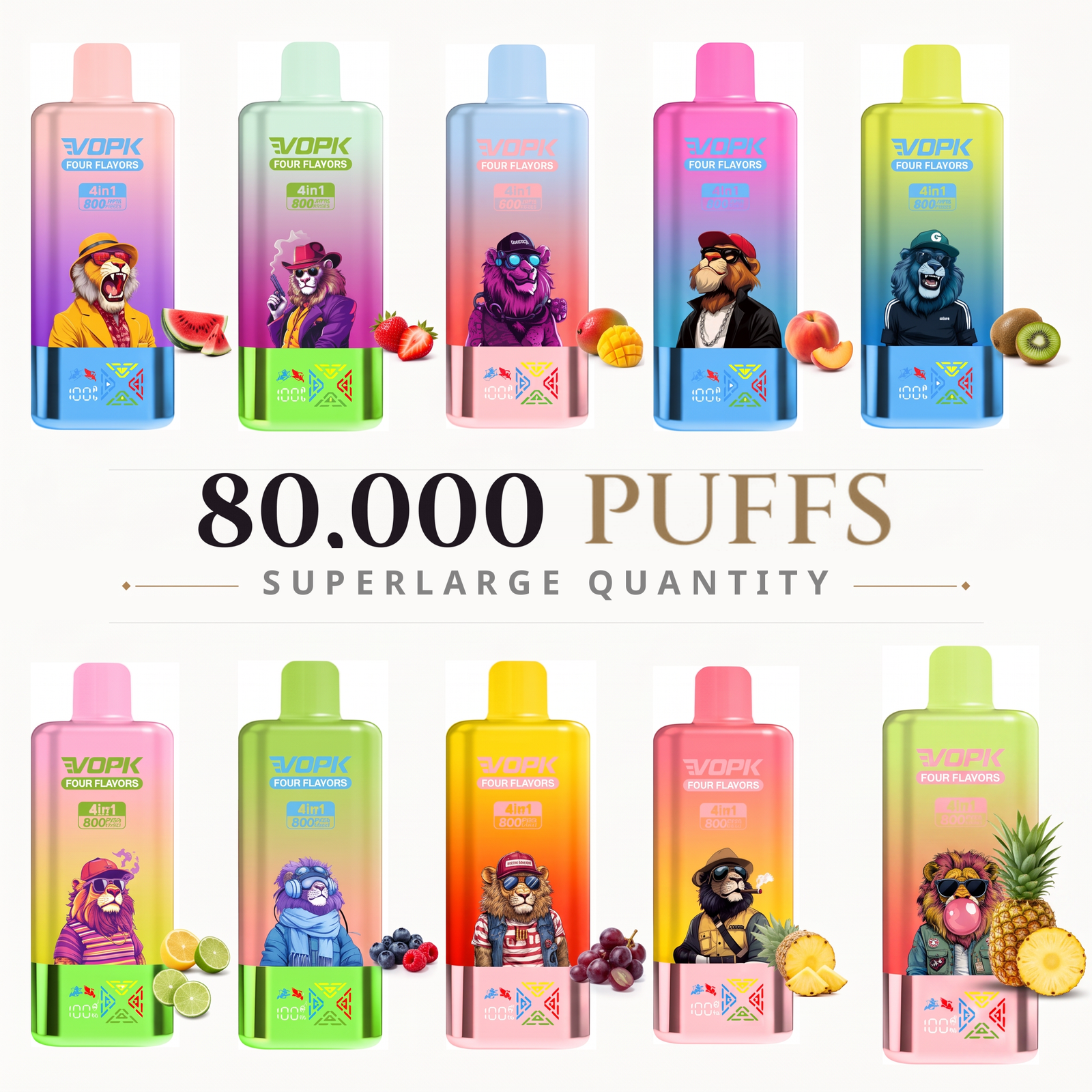 VOPK Four flavors 80000puffs Vape